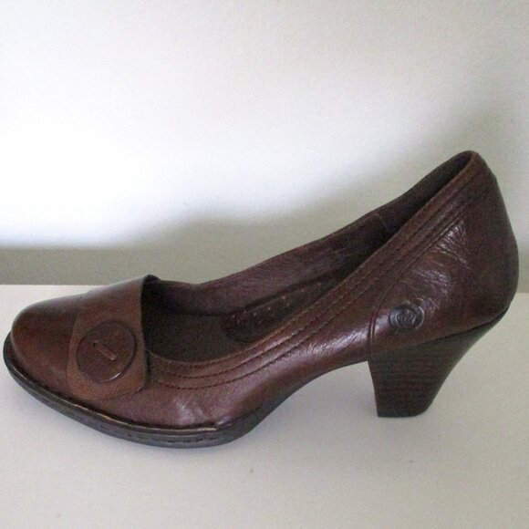 Born Womens Brown Leather Heel Pump - Size 6M - Picture 5 of 8